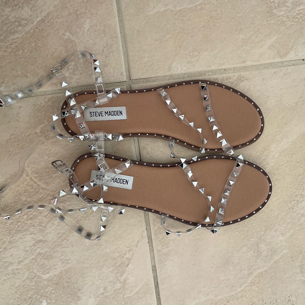 Steve Madden Silver Studded Sandals